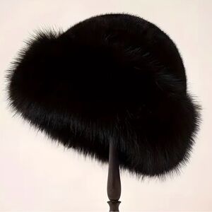 Elegant Black Faux Fur Hat